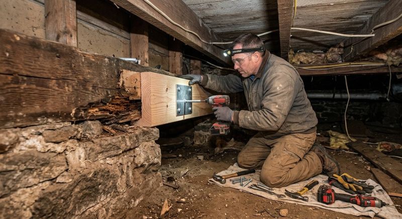 House Beam Repair in Wilmington, NC